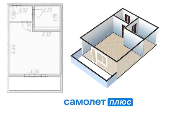 
   Продам студию, 29 м², Веры Волошиной ул, 32

. Фото 2.