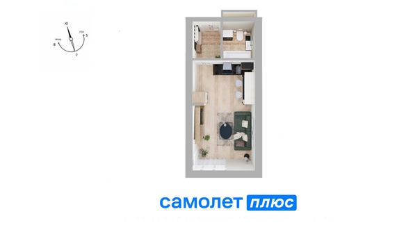 
  Продается студия, 26 м², Осенний б-р, д. 9
. Фото 17.