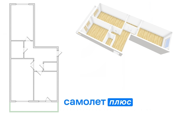 
  Продается 2-комн. квартира, 64.1 м², Серебряный бор ул, д. 27
. Фото 12.