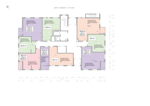 
  Продается 2-комн. квартира, 45.2 м², ЖК Парковый, дом 3 этап 1
. Фото 24.