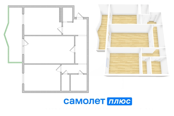 
  Продается 2-комн. квартира, 60.22 м², Серебряный бор ул, д. 21
. Фото 2.