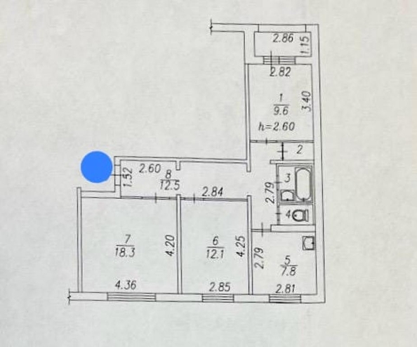 
   Продам 3-комнатную, 65 м², Вокзальная  ул, 25

. Фото 12.