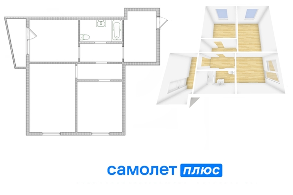 
  Продается 2-комн. квартира, 59.9 м², Строителей б-р, д. 57/1
. Фото 2.