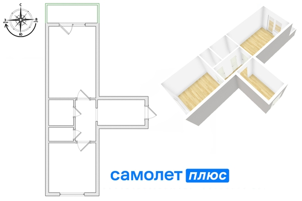 
  Продается 1-комн. квартира, 32 м², Комсомольский пр-кт, д. 63
. Фото 14.