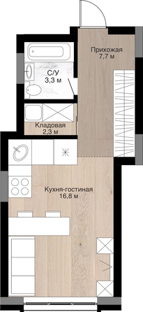 
  Продается студия, 30.1 м², ЖК Южный, дом Ю-17
. Фото 8.