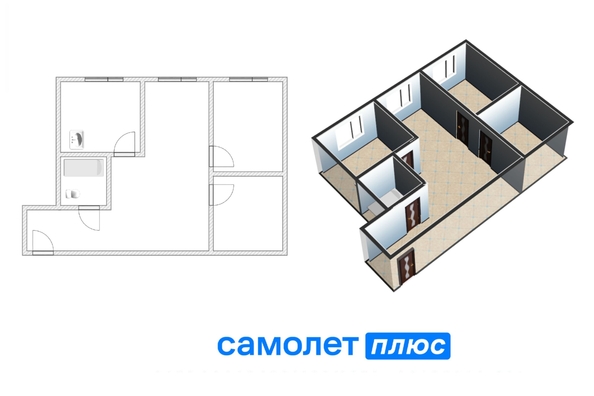 
  Продается 3-комн. квартира, 46.4 м², Космическая ул, д. 13
. Фото 21.