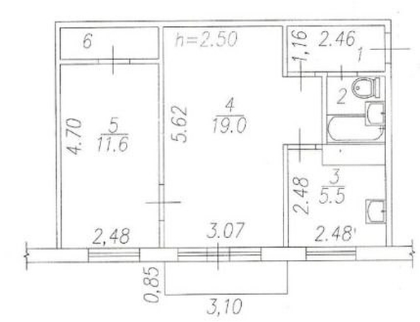 
  Продам 2-комн. квартиру, 45 м², Климасенко  ул, д. 20/4
. Фото 1.