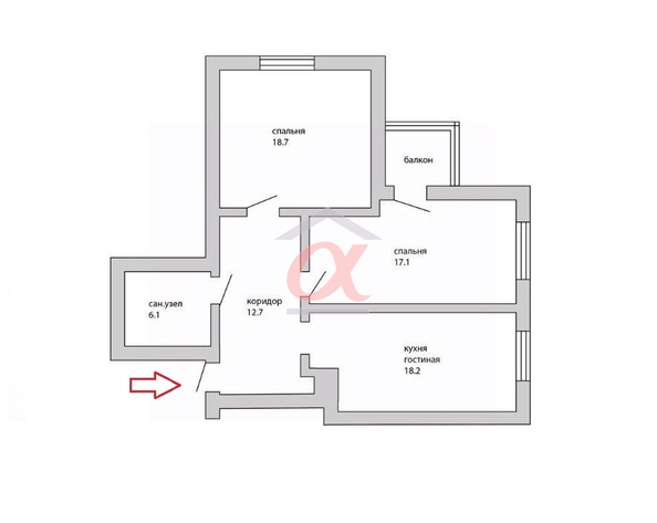
  Продается 2-комн. квартира, 72.7 м², Шахтеров пр-кт, д. 74а
. Фото 15.