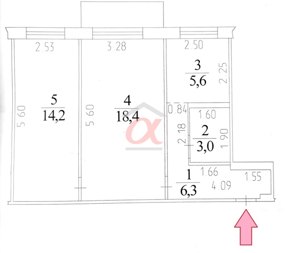
  Продается 2-комн. квартира, 48 м², Гагарина ул, д. 140
. Фото 22.