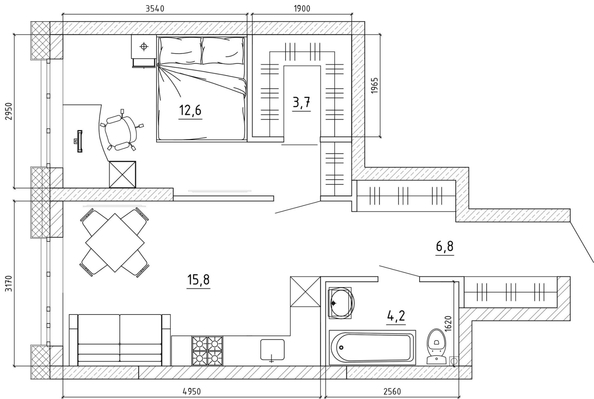 
  Продается 2-комн. квартира, 47.3 м², ЖК Уютный квартал, дом 1
. Фото 5.