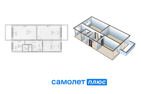 
  Продается 3-комн. квартира 61.5 м². Фото 18.