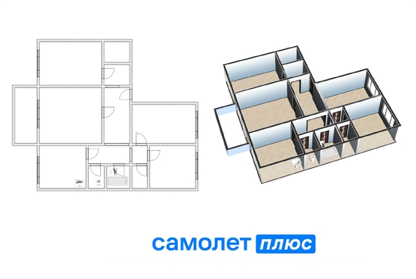 
  Продается 4-комн. квартира 82.6 м². Фото 2.