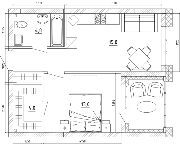 
  Продается 2-комн. квартира 45.6 м², в ЖК Уютный квартал, дом 1. Фото 9.