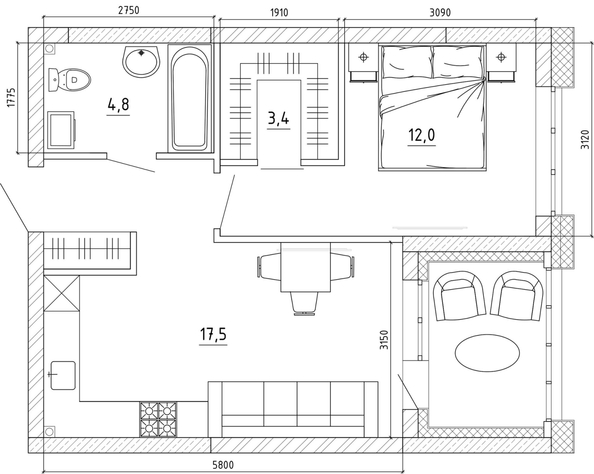 
  Продается 2-комн. квартира 45.6 м², в ЖК Уютный квартал, дом 1. Фото 10.