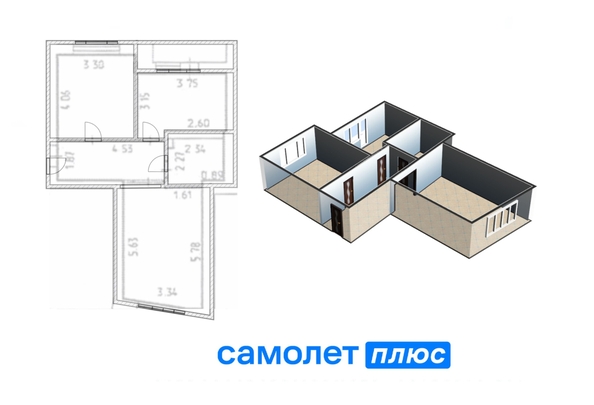 
  Продается 3-комн. квартира 56.8 м². Фото 6.