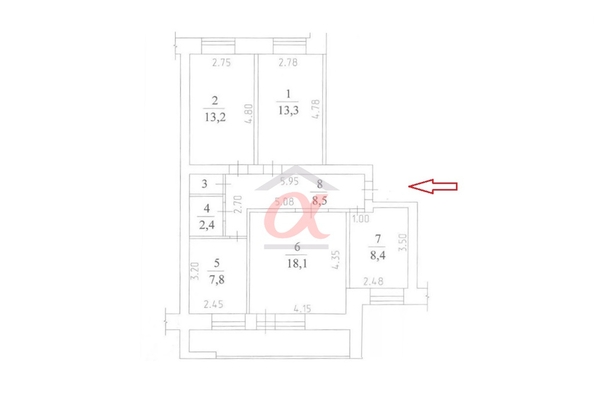 
  Продается 4-комн. квартира 73 м². Фото 7.