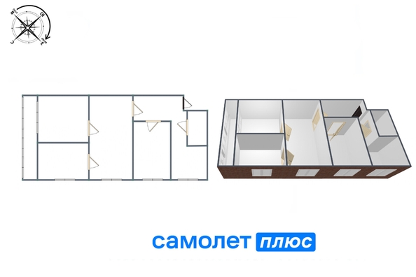 
  Продается 4-комн. квартира 61 м². Фото 2.