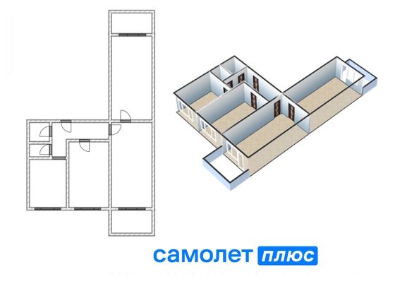 
  Продается 3-комн. квартира 60.3 м². Фото 41.