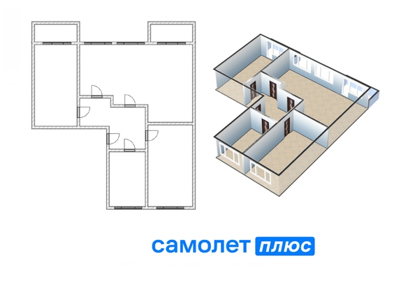 
  Продается 3-комн. квартира 92.3 м². Фото 2.