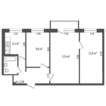 
  Продается 3-комн. квартира 57.2 м². Фото 24.