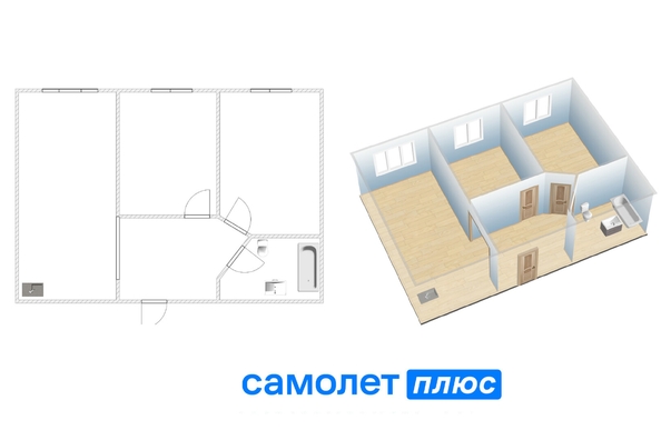 
  Продается 3-комн. квартира 60.2 м². Фото 2.