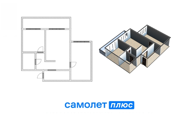 
  Продается 3-комн. квартира 54.1 м². Фото 3.