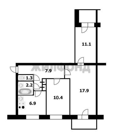 
   Продам 3-комнатную, 58.4 м², Котовского ул, 48

. Фото 14.