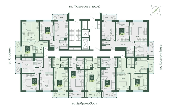 
  Продается 2-комн. квартира, 58.73 м², ЖК Мичурин
. Фото 1.
