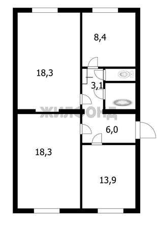 
   Продам 3-комнатную, 72.9 м², Республиканская ул, 4

. Фото 16.