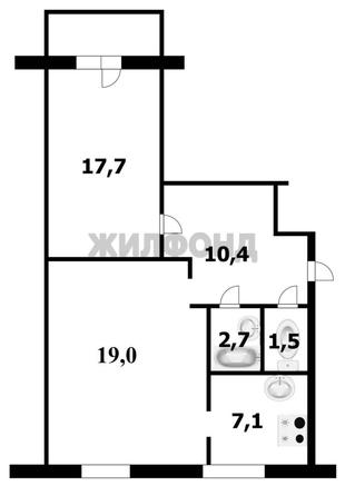
  Продается 2-комн. квартира, 56.4 м², Демьяна Бедного ул, д. 60
. Фото 15.
