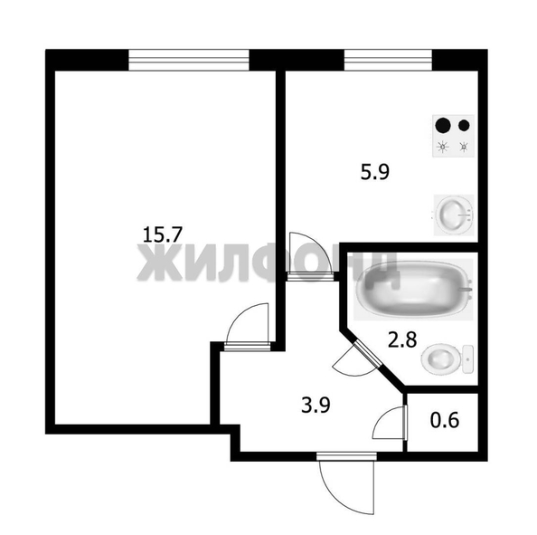 
   Продам 1-комнатную, 28.9 м², Ветеранов Войны б-р, 16

. Фото 8.