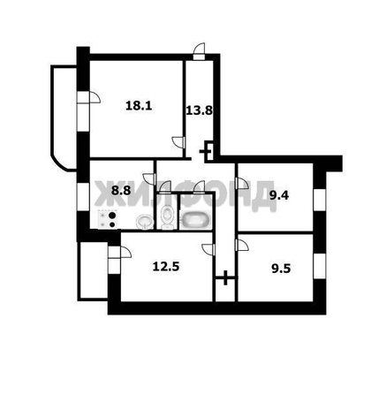 
   Продам 4-комнатную, 77.4 м², Троллейная ул, 152

. Фото 23.