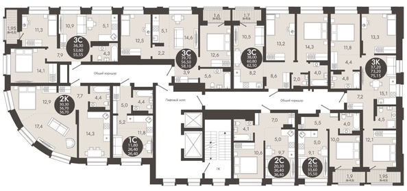 
  Продается 3-комн. квартира, 75.15 м², ЖК Флагман Холл
. Фото 1.