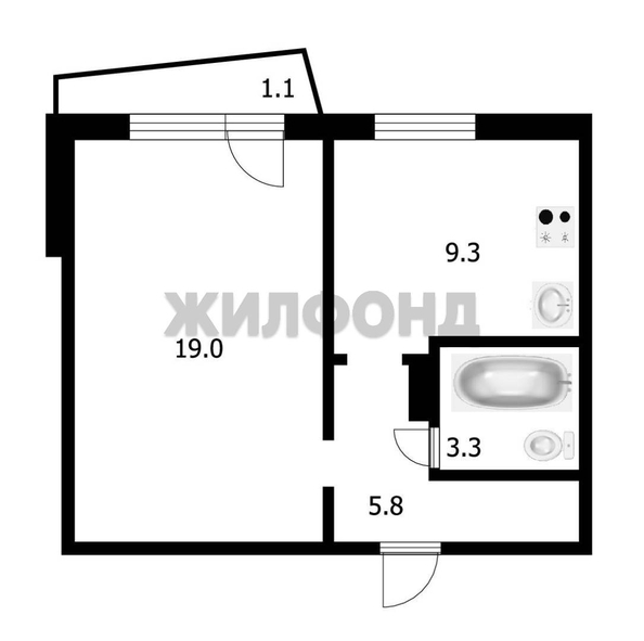 
  Продается 1-комн. квартира, 38.5 м², Лесосечная ул, д. 3
. Фото 8.