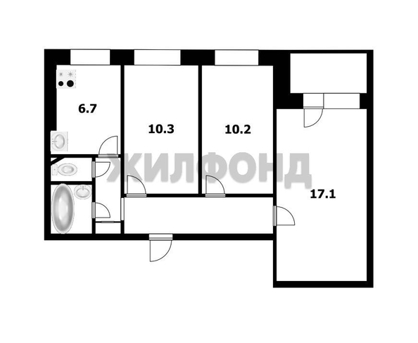 
   Продам 3-комнатную, 58.2 м², Герцена ул, 10

. Фото 12.