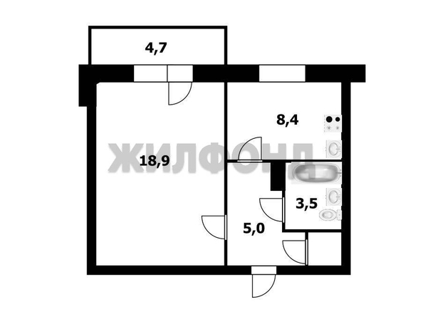 
  Продается 1-комн. квартира, 36.8 м², Титова ул, д. 238
. Фото 2.