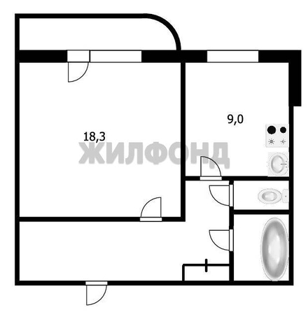 
   Продам 1-комнатную, 41.2 м², Шевченко ул, 34

. Фото 13.