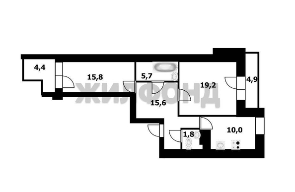 
   Продам 2-комнатную, 68.9 м², Дуси Ковальчук ул, 244

. Фото 13.