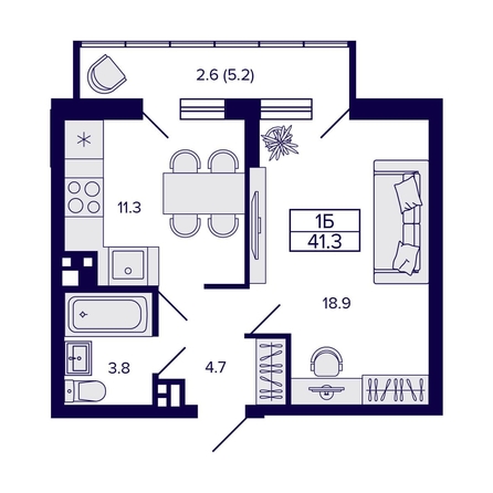 
   Продам 1-комнатную, 41.4 м², Коминтерна ул

. Фото 1.