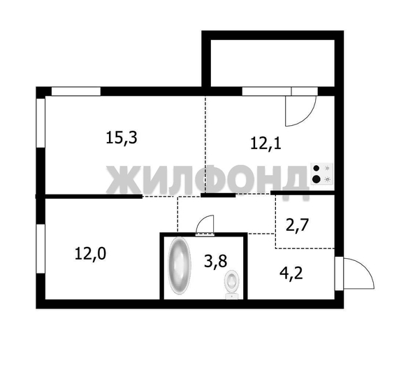 
   Продам 2-комнатную, 54.1 м², Связистов ул, 162/1

. Фото 13.