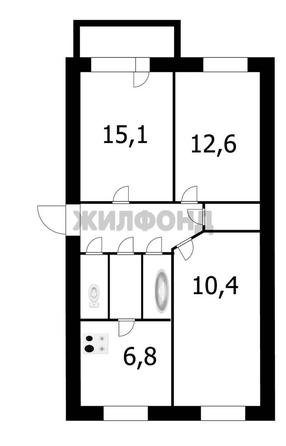 
   Продам 3-комнатную, 57.7 м², Листвянская ул, 27

. Фото 13.