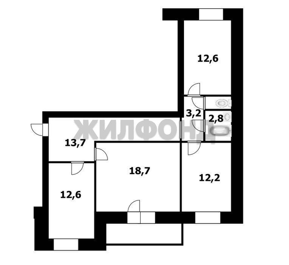 
   Продам 3-комнатную, 76.9 м², Петухова ул, 14/5

. Фото 29.