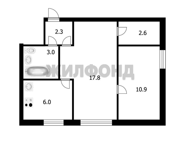 
  Продается 2-комн. квартира, 42.6 м², Фасадная ул, д. 20
. Фото 6.