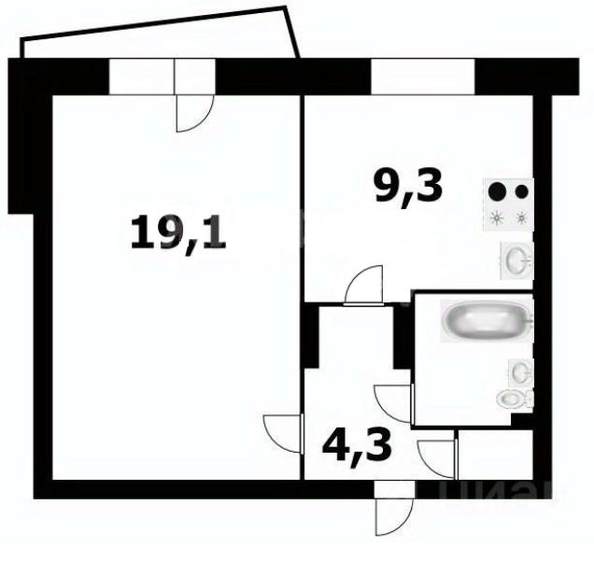 
  Сдается 1-комн. квартира, 38.6 м², Сиреневая ул
. Фото 14.