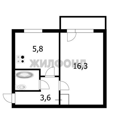 
  Продается 1-комн. квартира, 29.9 м², Гаранина ул, д. 18
. Фото 6.