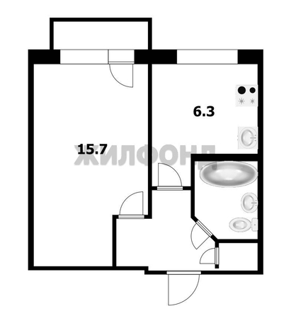 
  Продается 1-комн. квартира, 28.8 м², Березовая ул, д. 7
. Фото 10.