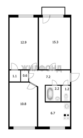 
  Продается 3-комн. квартира, 58 м², 9-й Гвардейской Дивизии ул, д. 14
. Фото 21.