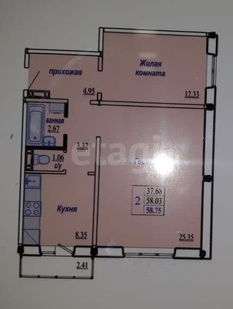 
  Продается 2-комн. квартира, 58.75 м², В. Высоцкого ул, д. 143/5
. Фото 4.