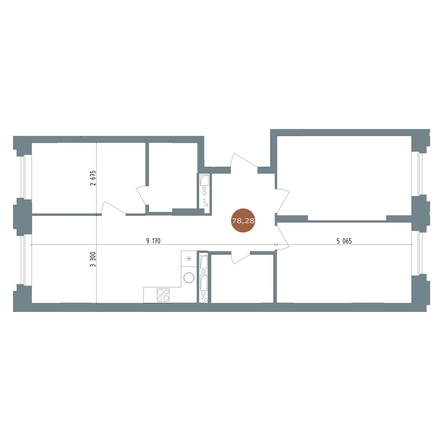 
  Продается 4-комн. квартира, 78.28 м², ЖК 19/56 Кварталы Телецентра, сек 4
. Фото 1.
