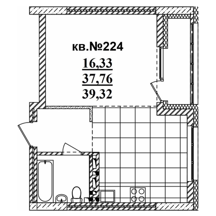 
  Продается студия, 41.29 м², ЖК  Римский квартал, 2 очередь
. Фото 1.